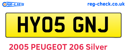 HY05GNJ are the vehicle registration plates.