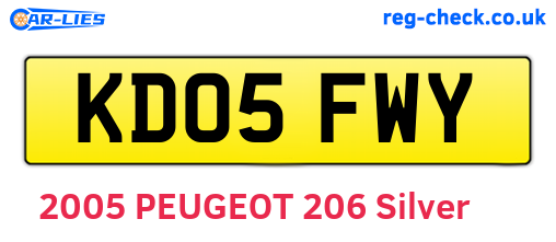 KD05FWY are the vehicle registration plates.