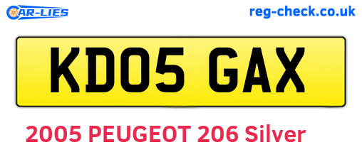 KD05GAX are the vehicle registration plates.
