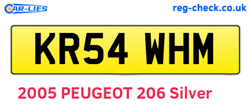 KR54WHM are the vehicle registration plates.
