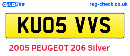 KU05VVS are the vehicle registration plates.