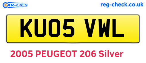 KU05VWL are the vehicle registration plates.