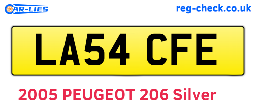 LA54CFE are the vehicle registration plates.