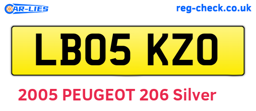 LB05KZO are the vehicle registration plates.
