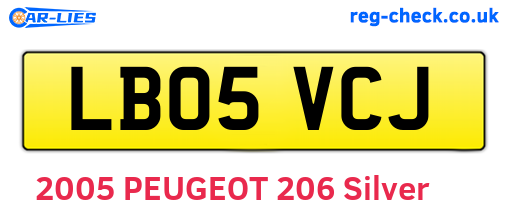 LB05VCJ are the vehicle registration plates.
