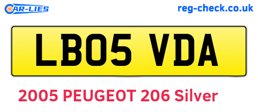 LB05VDA are the vehicle registration plates.