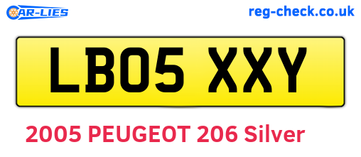 LB05XXY are the vehicle registration plates.