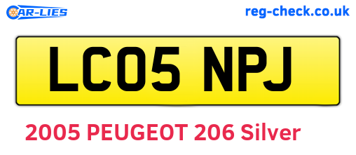 LC05NPJ are the vehicle registration plates.