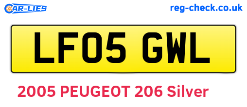 LF05GWL are the vehicle registration plates.