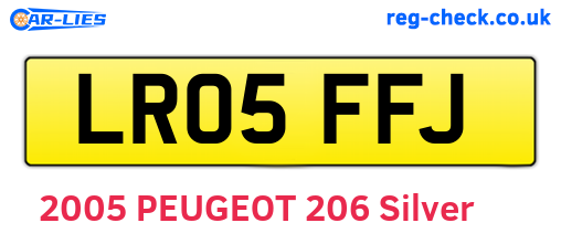 LR05FFJ are the vehicle registration plates.