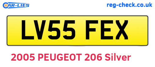 LV55FEX are the vehicle registration plates.