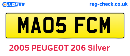 MA05FCM are the vehicle registration plates.