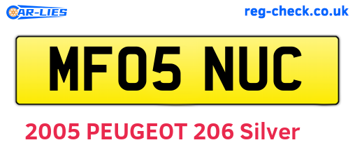 MF05NUC are the vehicle registration plates.