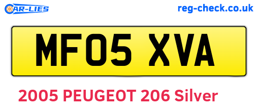 MF05XVA are the vehicle registration plates.