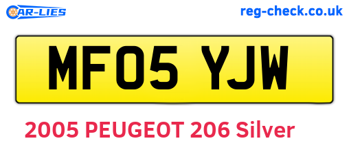 MF05YJW are the vehicle registration plates.