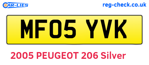 MF05YVK are the vehicle registration plates.