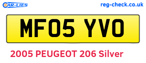 MF05YVO are the vehicle registration plates.