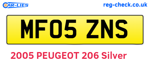MF05ZNS are the vehicle registration plates.