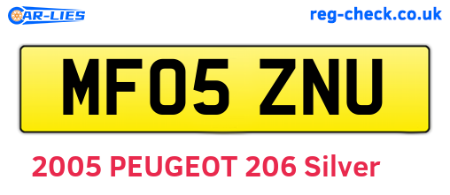 MF05ZNU are the vehicle registration plates.