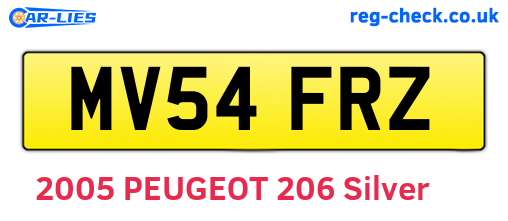MV54FRZ are the vehicle registration plates.