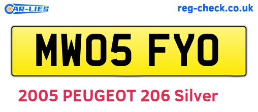 MW05FYO are the vehicle registration plates.