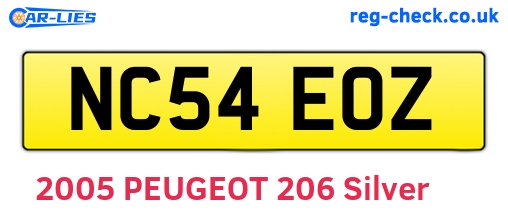 NC54EOZ are the vehicle registration plates.