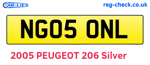 NG05ONL are the vehicle registration plates.