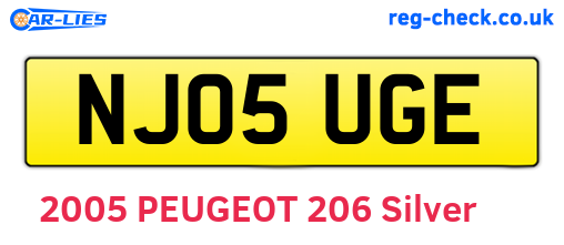 NJ05UGE are the vehicle registration plates.