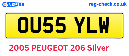OU55YLW are the vehicle registration plates.