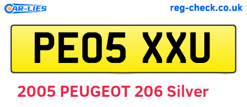 PE05XXU are the vehicle registration plates.