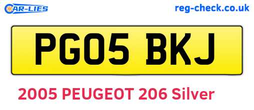 PG05BKJ are the vehicle registration plates.