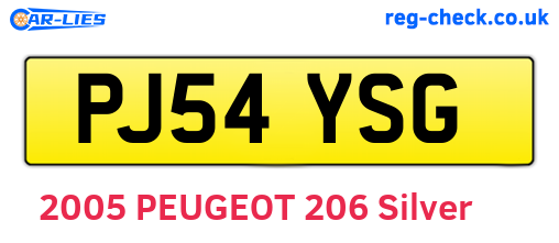 PJ54YSG are the vehicle registration plates.