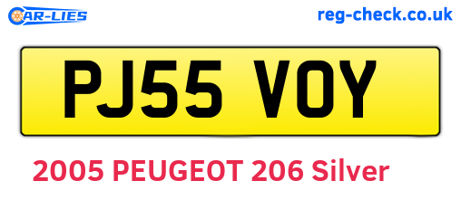 PJ55VOY are the vehicle registration plates.