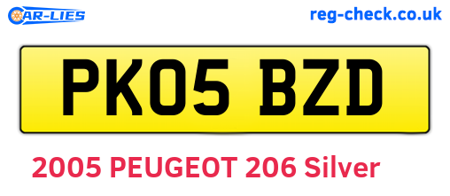 PK05BZD are the vehicle registration plates.