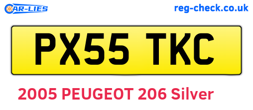 PX55TKC are the vehicle registration plates.