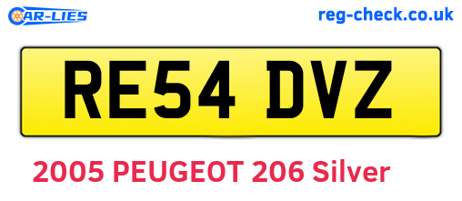 RE54DVZ are the vehicle registration plates.