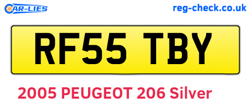 RF55TBY are the vehicle registration plates.