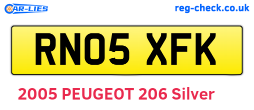 RN05XFK are the vehicle registration plates.
