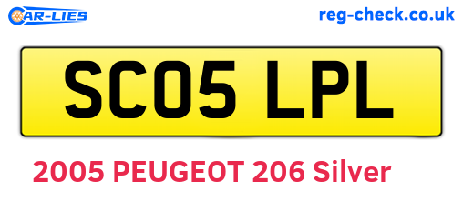 SC05LPL are the vehicle registration plates.