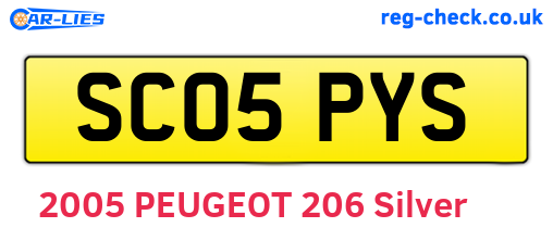 SC05PYS are the vehicle registration plates.