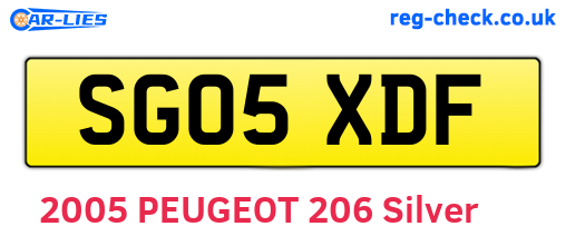 SG05XDF are the vehicle registration plates.