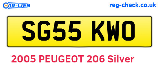 SG55KWO are the vehicle registration plates.