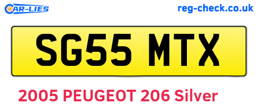 SG55MTX are the vehicle registration plates.