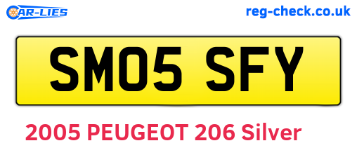 SM05SFY are the vehicle registration plates.