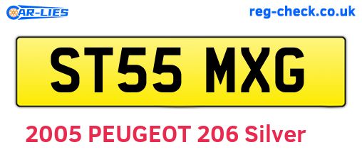 ST55MXG are the vehicle registration plates.