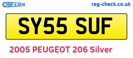 SY55SUF are the vehicle registration plates.