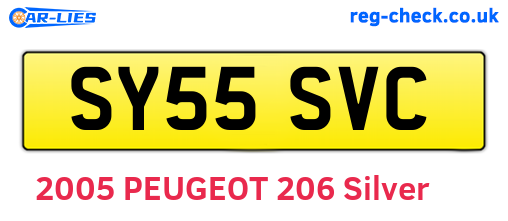 SY55SVC are the vehicle registration plates.