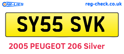 SY55SVK are the vehicle registration plates.