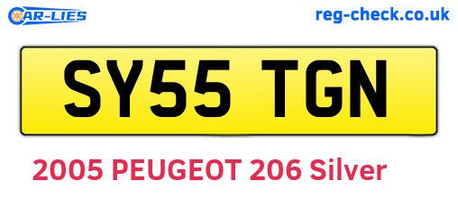 SY55TGN are the vehicle registration plates.
