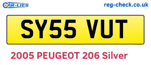 SY55VUT are the vehicle registration plates.
